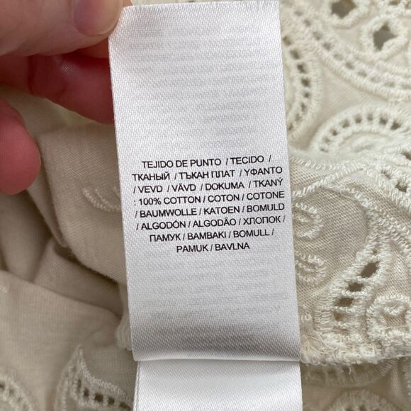 Lauren Ralph Lauren Boho Top Tassel Black Label Cottage Off White Medium - Picture 9 of 12